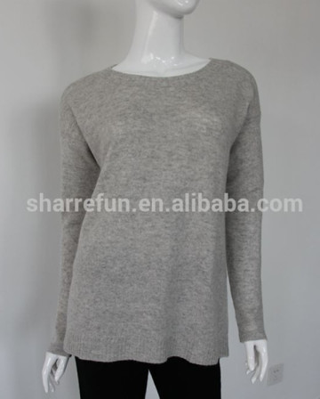 Manufacturer women's Knitting pattern 100%cashmere plain sweaters