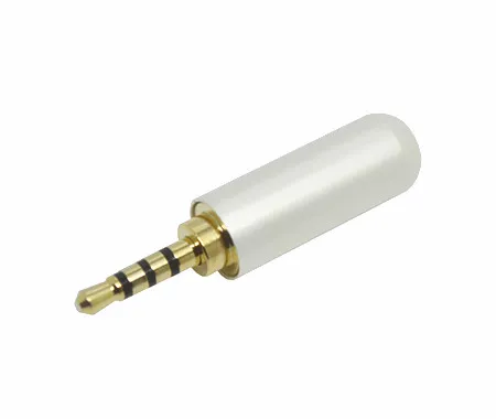 2.5mm 4 pole audio plug gold plated with metal housing wholesale