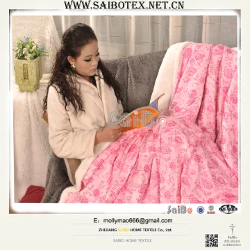 Offset printed microfiber softextile chunky knit blanket