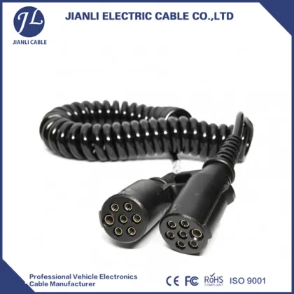extendable plastic socket 7core 12 volt trailer link cable