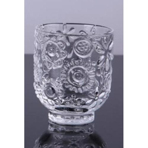 Handpressed Flower Water Glass Goblets Set of 3