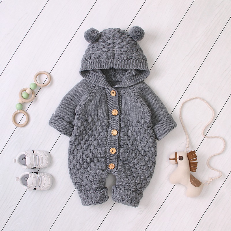 Baby Sweater Kids Newborn Autumn Winter Hooded Rompers Clothing Casual Boy Girl Clothing Long Sleeve Baby Boys Girls Sweaters