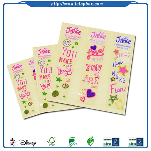 Decorative cartoon printed paper stickers