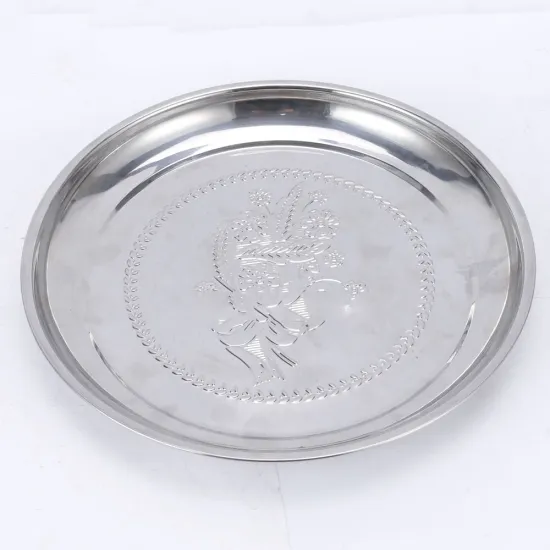 25-100cm 0.6/0.8/1.0mm Thickness High Quality Grape Plate Stainless Steel Service Tray