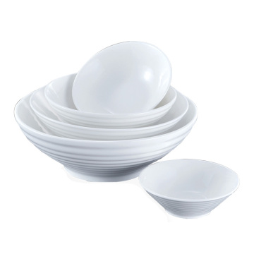 European Simple Style White Ceramic Bowl for Restaurant and Hotel