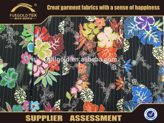 2016 fashion knitting fabric FDY shining printed printing digital in keqiao fullgold