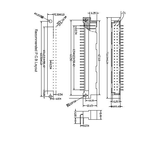 DMR-XX-XXX-216 DIN 41612 Right Angle Plug Type B Connectors 48Positions