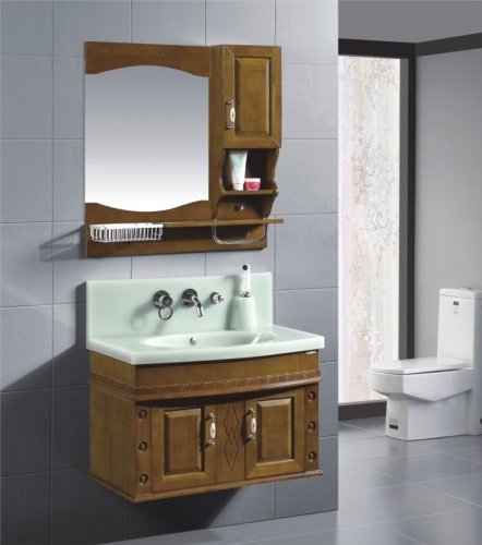 Simple Classical Style Bathroom Vanities, Bathroom Cabinet with Marble Basin
