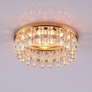 MR16 GU5.3 round recessed clear ball crystal beads downlight with 2 layer gold iron metal