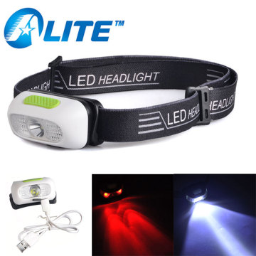 700Lm XPE XPG Led White light Red Light 4 mode Rechargeable USB Headlamp