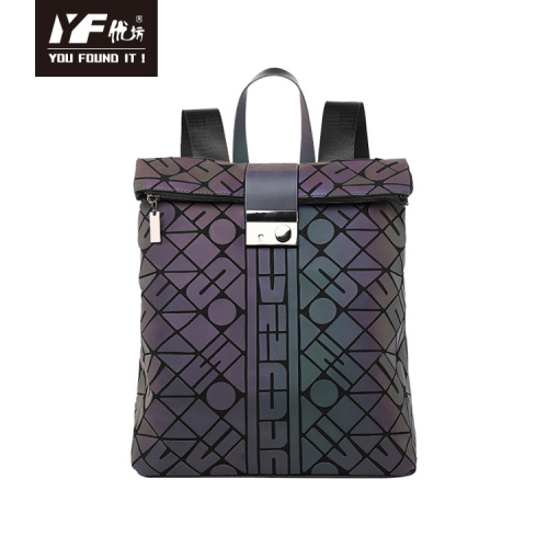 Leather Laptop Bag Laptop bag fashion PU geometric luminous backpack bags Factory