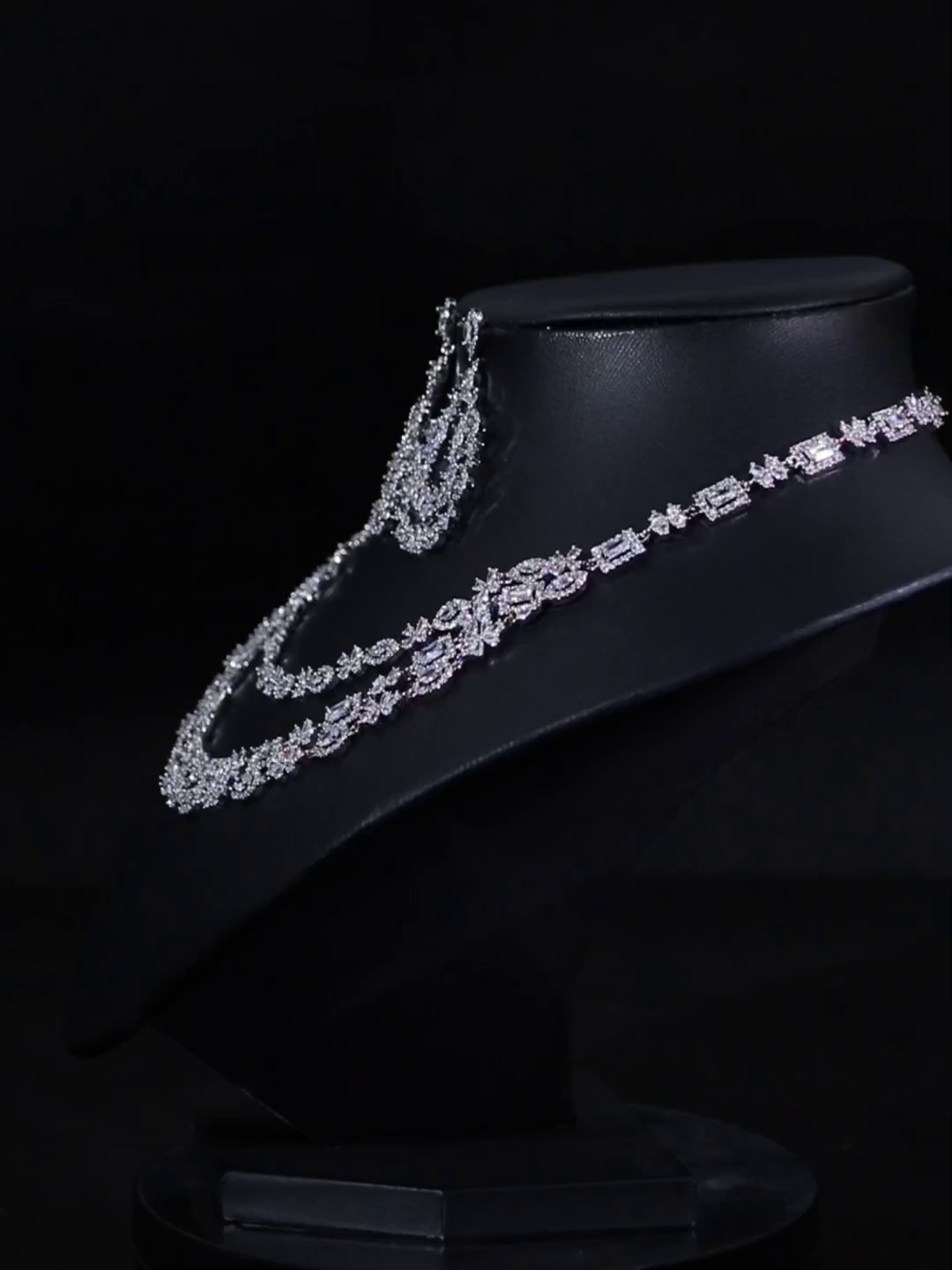 Layering Floral Bridal CZ Jewelry Set