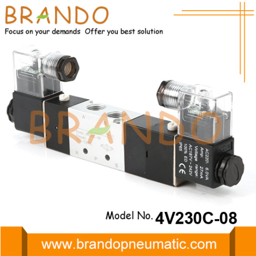 4V230C-08-DC24V Airtac Type Pneumatische Solenoïde klep 5/3