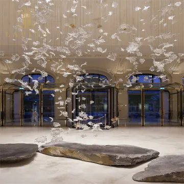 Modern Elegant Leaf Design Hotel Lobby Custom Chandelier