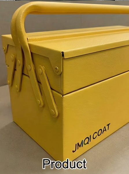 A product coated with yellow texture