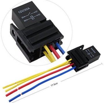 12V 30A 5PIN Relay Socket Wire Harness Power Switch Contactors