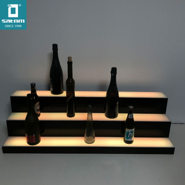RGB LED Lit 3 Tier Liquor Bottle Display Stand