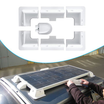 7-PC ABS Plastic Solar Panel Mounting Kit: Easy Installation, Drill-Free, Supports RVs - Perfect for Black and White Rv Corner Brackets