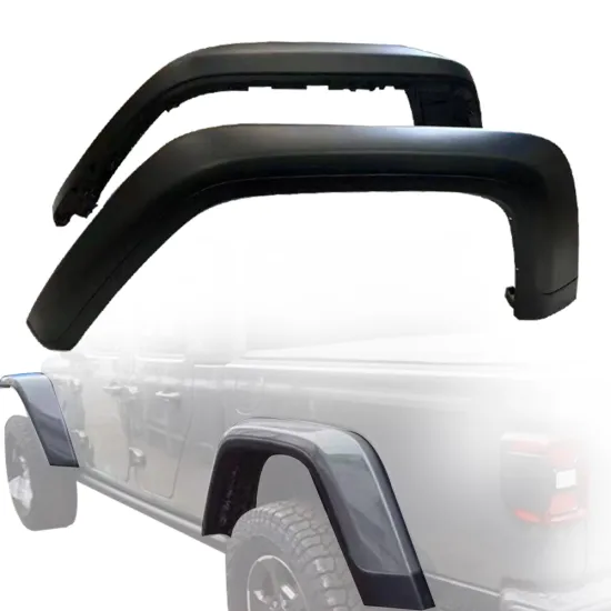 Off-Road Plastic Fender Flares Kit with Light Bulb Front & Rear for Jeep Wrangler Gladiator 2020+