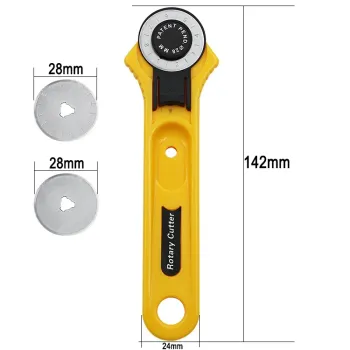28mm Patchwork Roller Wheel Round Knife, Cloth Cutting Knife, Leather Craft Fabrics Rotary Cutter for Leather and Fabrics