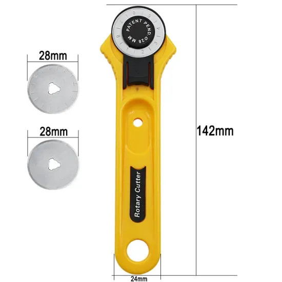 28mm Patchwork Roller Wheel Round Knife, Cloth Cutting Knife, Leather Craft Fabrics Rotary Cutter for Leather and Fabrics