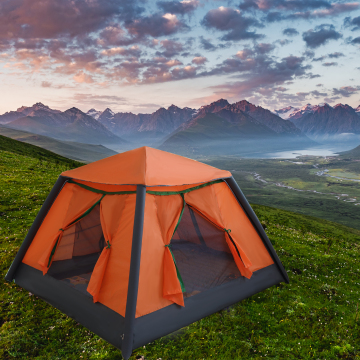 Configurazione rapida di 4 persone Tenda da campeggio pieghevole personalizzata di grande persona