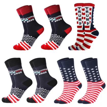 2025 Men's Novelty American Flag Dress Socks - Patriotic Freedom USA Pattern Mid Calf Crew Socks