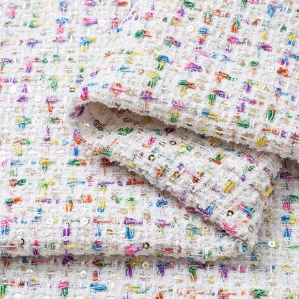 Fancy Wool Cashmere Weave Tweed Fabric For Sewing Suits Jackets Skirt Autumn&Winter Garment Textiles Telas Por Metro 50X150cm