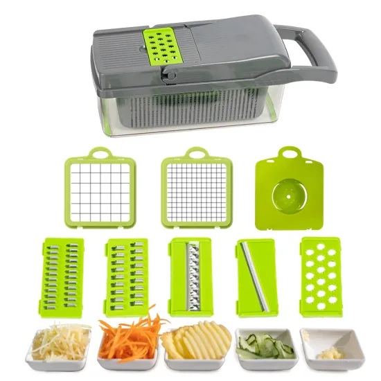 SmartPan 12-in-1 Kitchen Tool: Multi-functional Grater, Slicer, Onion Cutter, Mandoline & Vegetable Chopper