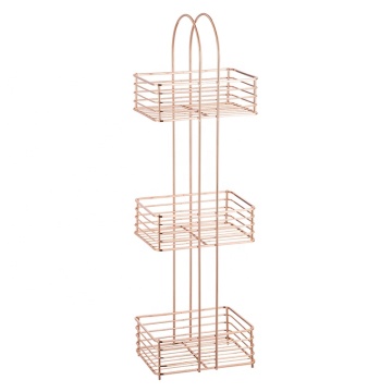 rose gold steel metal wire corner storage rack