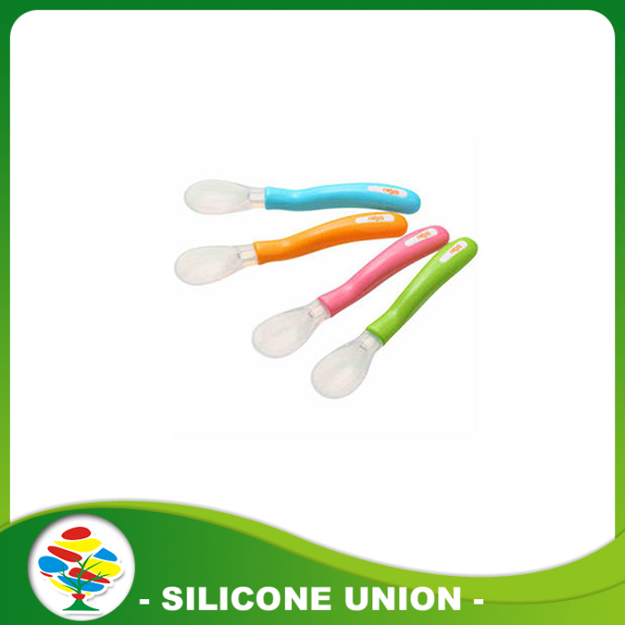 blue orange pink green spoon