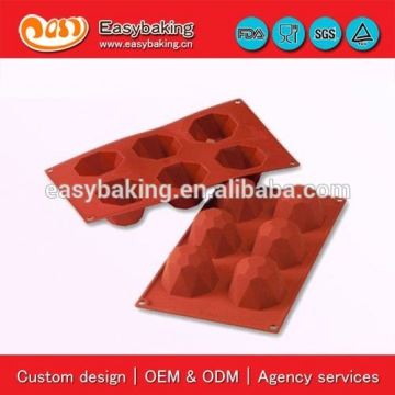 6 Cavities big diamond cake baking pans silicon bakeware