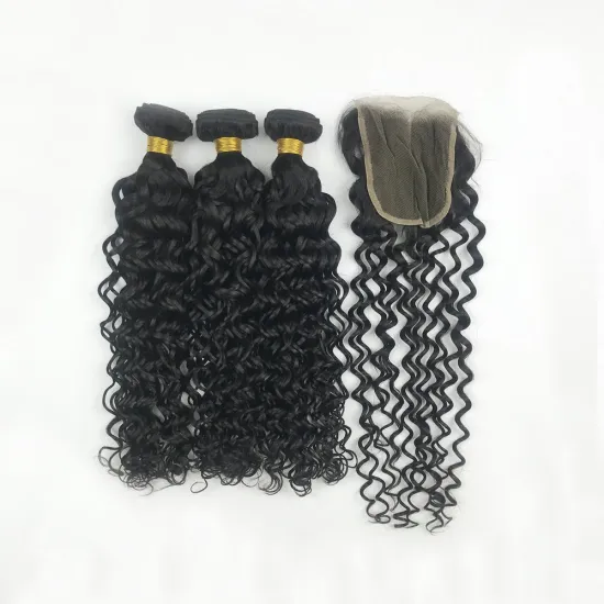 100% human hair water wave one bundle 100g,natural color 8A virgin hair water curl hair extensions