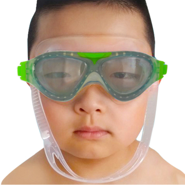 Logo personalizzato telaio grande silicone impermeabile occhiali da nuoto con antocoganna