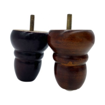 Walnut 4 Inch Solid Wooden Sofa Leg - JIEYING Round Furniture Leg Replacement