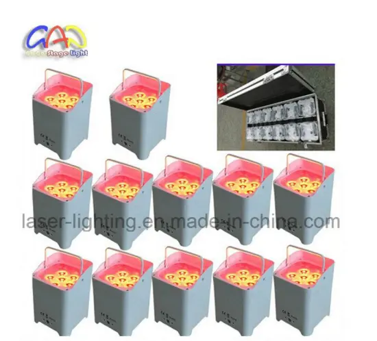 Wedding Stage LED Mini Party Light 6pcsx18W Rgbwauv Aluminium LED Flat PAR Can DJ Club Party 6pcsx18W Rgbwauv Aluminium LED Flat