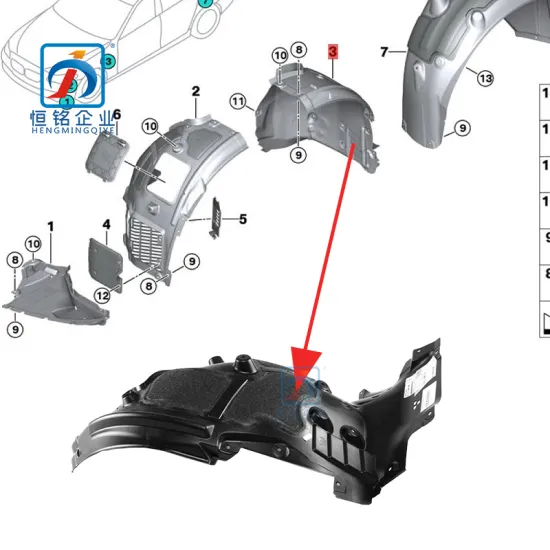 Front Fender Inner Liner Rear Parts Fleece for BMW 5 Series G38/G30 - 5171 7340 795