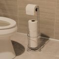 Metal Standing Toilet Paper Holder Stand and Dispenser