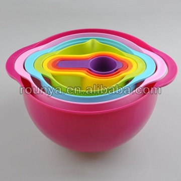 Creative Rainbow kitchen tools 8 Piece Mixing and Storage Prep Bowl Set, MEASURING CUPS, COLANDER, STRAINER