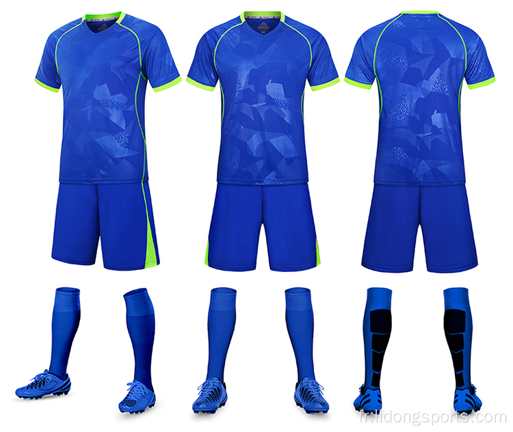 Pratiques de football noir Jersey Youth Soccer Uniforms sets