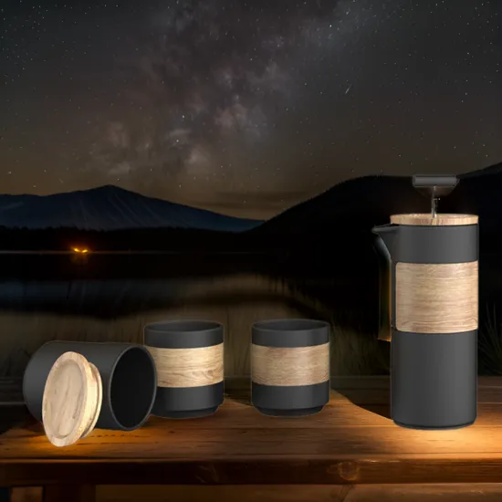 DHPO Wholesale Custom Ceramic French Press Set - Portable Reusable Coffee Pot with Cup Set