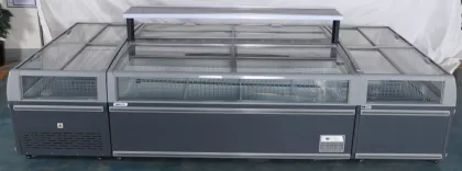 Combined sliding glass door freezer with big windows