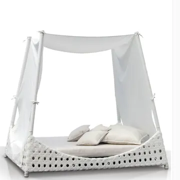 Outdoor Day Bed Factory Black Rattan Garden Daybed