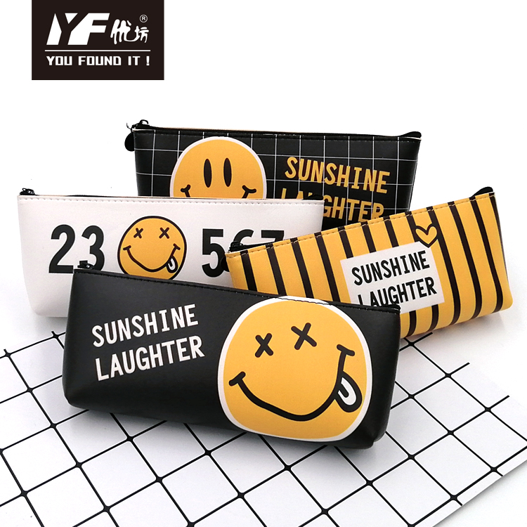 Custom sunshine laughter cute leather pencil case