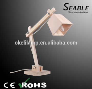 2016 hot sale flexible led reading bedside metal wood table lamp