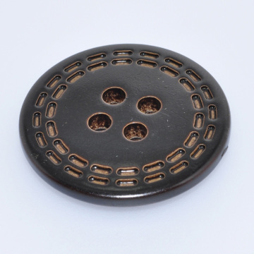 Fashion Laser 4holes Resin Imitation Leather Coat Button