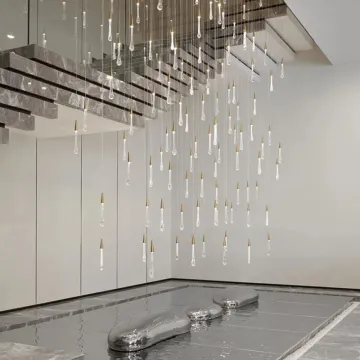 Custom Art Deco Modern Blown Glass Chandelier for Living Room and Hotels