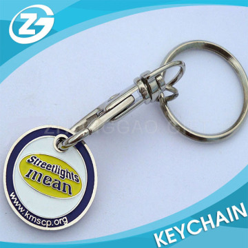 Cheap Custom Metal Promotion Trolly Coin Keychain