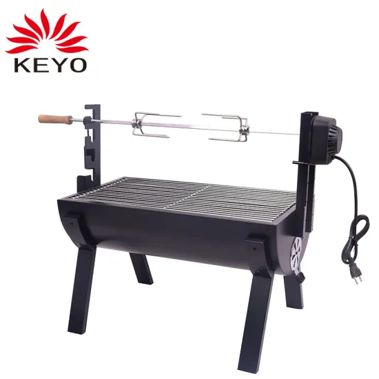 Black BBQ Spit Rotisserie Grill Electric Charcoal Skewer Chicken Outdoor Spit Roaster