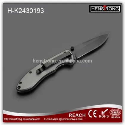 Black Coated Blade Aluminum Handle Folding Knives